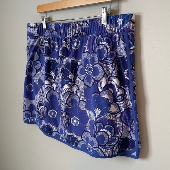T by Talbots Blue Purple Floral Athletic Skirt Skort Tennis Golf Skirt Size XL - Picture 4 of 8